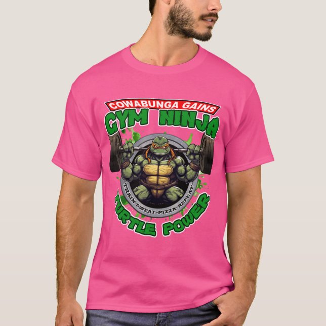 Gym Ninjaurtle Power Mädchen T-Shirt (Vorderseite)
