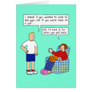 Gym oder Gin, Cartoon Spaß.