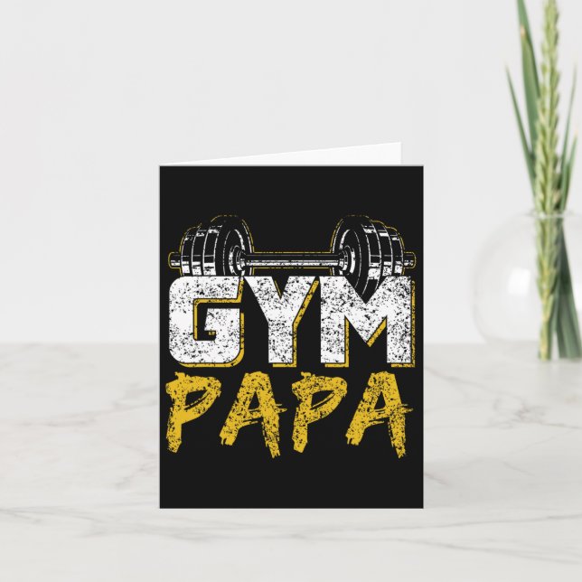Gym Papa Training Weightlift Fitness Workout Da Karte (Vorderseite)
