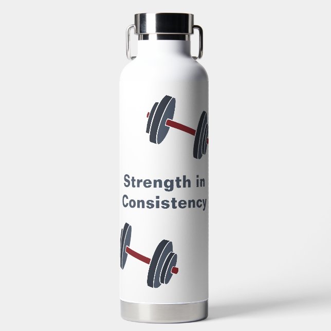 Gym Performance Dumbell Stärke in Konsistenz Trinkflasche (Vorderseite)
