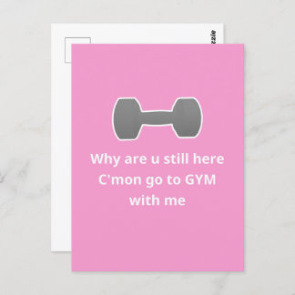 Gym Pink Postcard Postkarte