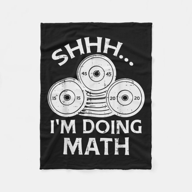 Gym Plate Shhh Im Mathe Funny Weights Workout Fleecedecke (Vorderseite)