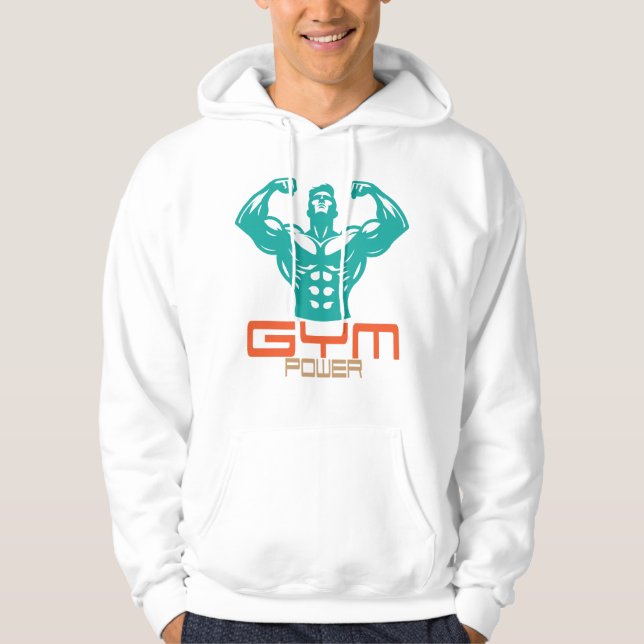 Gym Power Motivation Fitness Strength Workout Hoodie (Vorderseite)