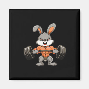 Gym Rabbit Bodybuilding Powerlift Fitness Funny Magnet