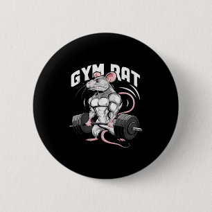 Gym Rat Funny Bodybuilding Fitness Workout Gym Wei Button