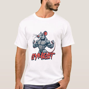 Gym Rat! Funny Muscular Ratts Cartoon T-Shirt