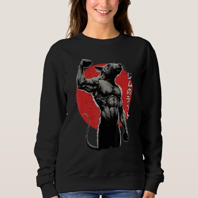 Gym Rat Workout Japanischer Stil GymRat Funny Gym Sweatshirt (Vorderseite)