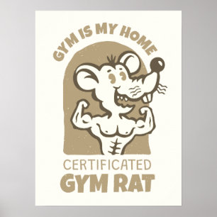 Gym Rats Poster. Lustiges Fitness-Wandbild für das Poster