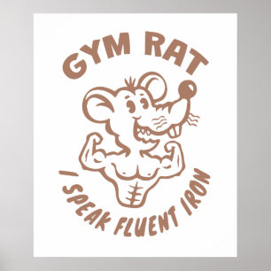 Gym Rats Poster. Lustiges Fitness-Wandbild für das Poster