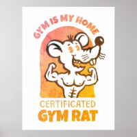 Gym Rats Poster. Lustiges Fitness-Wandbild für das