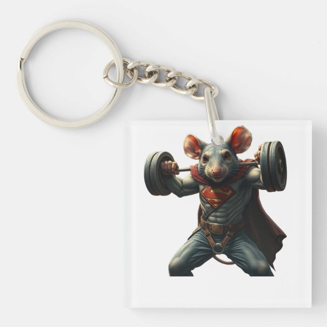 Gym-Ratte Schlüsselanhänger (Vorderseite)