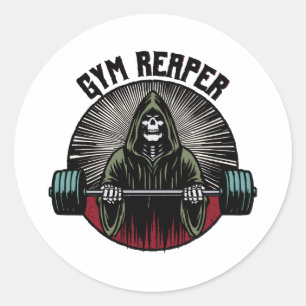 Gym Reaper Workout Runder Aufkleber
