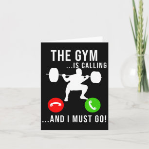 Gym ruft Bodybuilding für Workout-Fitness auf Karte