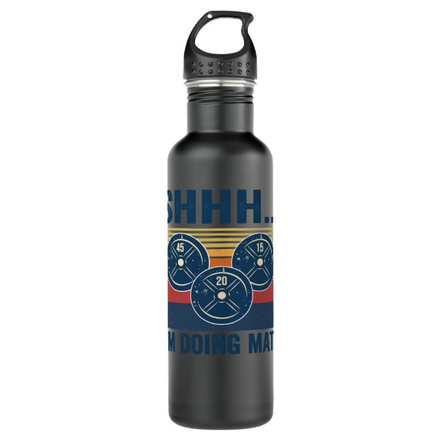 Gym Shhhh... Ich mache Mathematik lustige Fitness  Edelstahlflasche (Vorderseite)