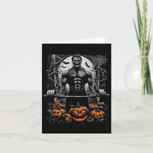 Gym Skeleton-Spuk Fitness Fun-halloween Workout Karte