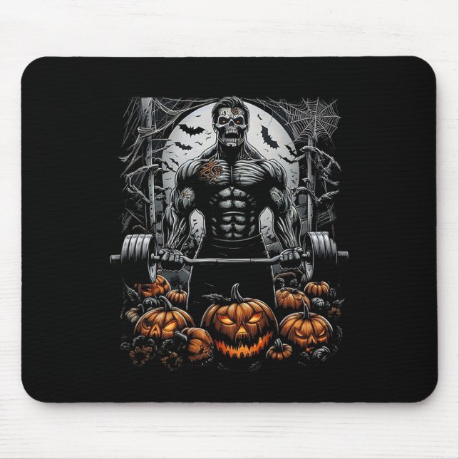 Gym Skeleton-Spuk Fitness Fun-halloween Workout Mousepad (Vorne)