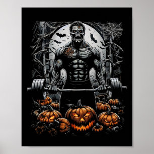 Gym Skeleton-Spuk Fitness Fun-halloween Workout Poster