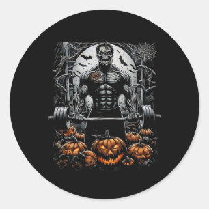 Gym Skeleton-Spuk Fitness Fun-halloween Workout Runder Aufkleber