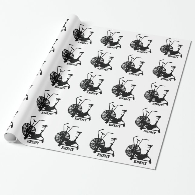 Gym Spaß Schwarz-weiß Funny Workout Geschenkpapier (Ungerollt)