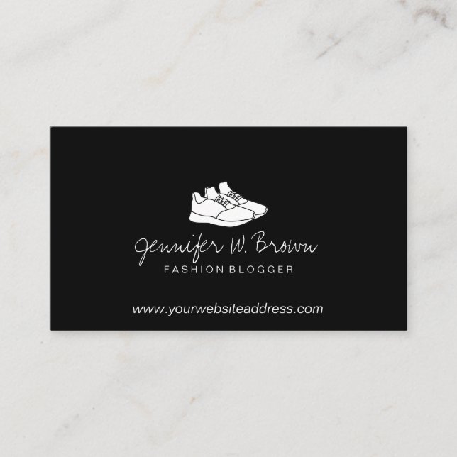 Gym Sport Sneaker White Shoes Visitenkarte (Vorderseite)