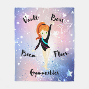 Gym-Star mit ingwerfarbenen Haaren, grünen Augen,  Fleecedecke