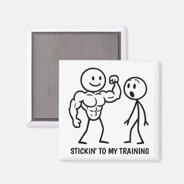 Gym-Strichmännchen Magnet (Vorderseite/Rückseite)