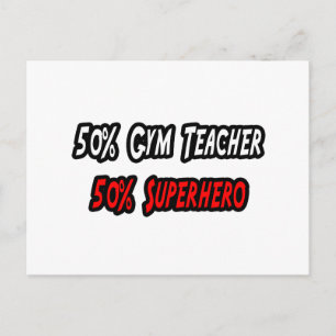 Gym Teacher Superhero Postkarte