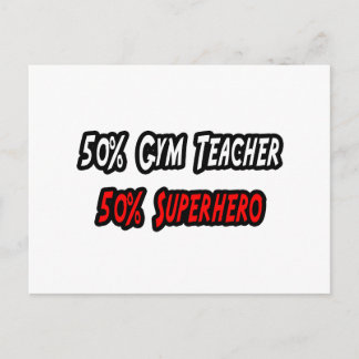 Gym Teacher Superhero Postkarte