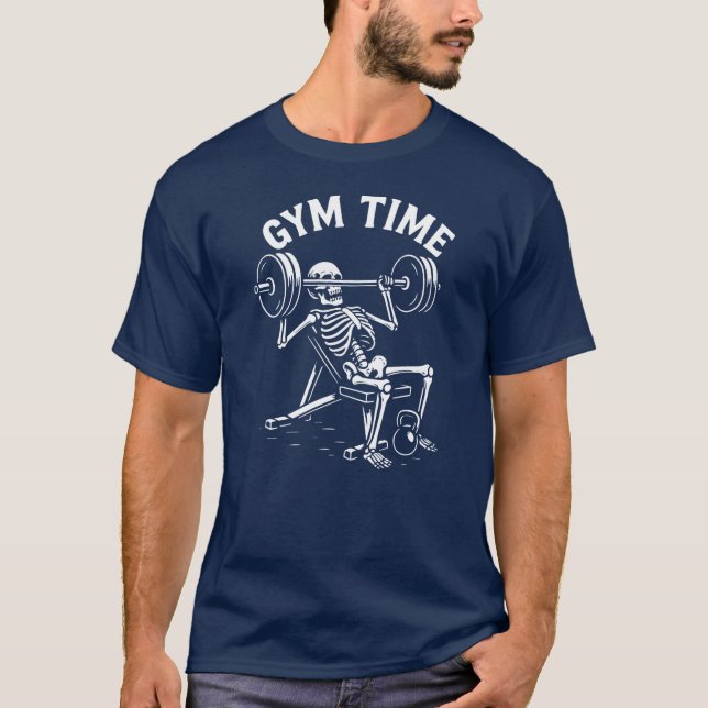 Gym Time Skeleton Lifter T-Shirt (Vorderseite)