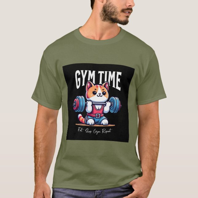 "Gym Time: Sweat, Lächeln, Repeat T - Shirt" T-Shirt (Vorderseite)