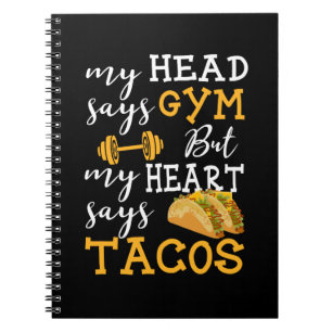 Gym vs Tacos - Funny Novelty Workout Notizblock