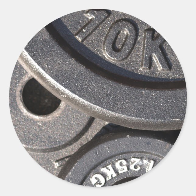 Gym Weights Runder Aufkleber (Vorderseite)