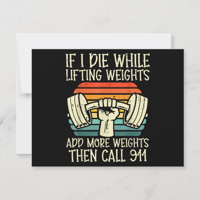 Gym, wenn ich Die Hebe Gewicht Funny Workout Fitne Dankeskarte (Vorderseite)