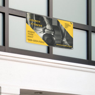 Gym-Workout anpassen Gelb-Schwarzes Gewichtsbild Banner