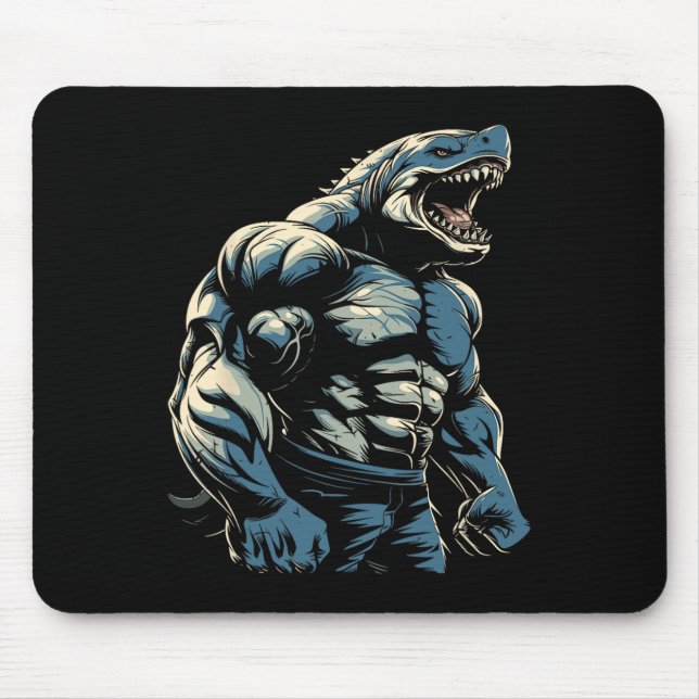 Gym Workout Bodybuilding Shark Mousepad (Vorne)