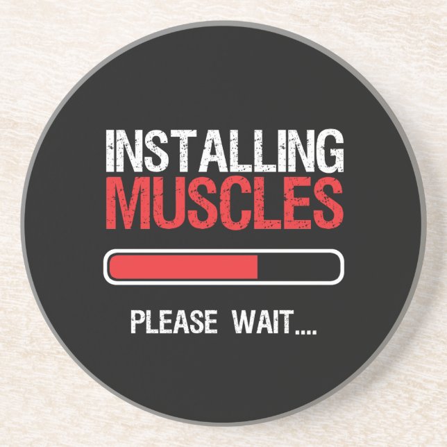 Gym Workout Fitness Body Builder Installation Musc Getränkeuntersetzer (Vorne)