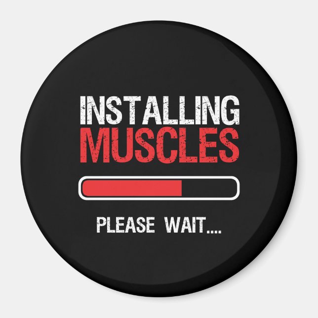 Gym Workout Fitness Body Builder Installation Musc Magnet (Vorne)