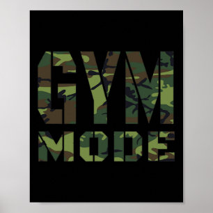 Gym Workout Fitness Bodybuilding Camouflage Weighl Poster