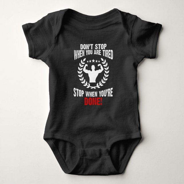 Gym Workout Motivation Fitness Sportbegeisterung Baby Strampler (Vorderseite)