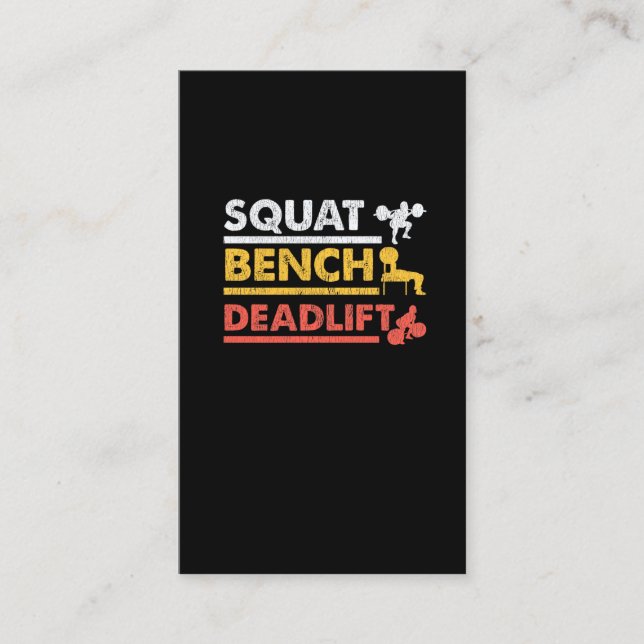 Gym Workout PowerHebeplatz-Bänke Deadlift Visitenkarte (Vorderseite)