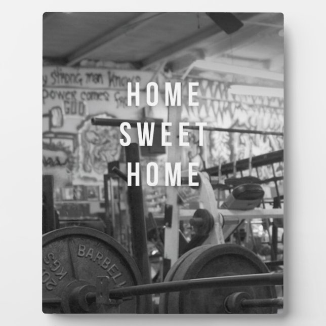 Gym - Zuhause Sweet Zuhause - Barbell - Workout Fotoplatte (Vorderseite)