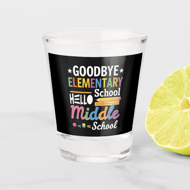 Gymnasium "Goodbye" Schnapsglas (Vorderseite)