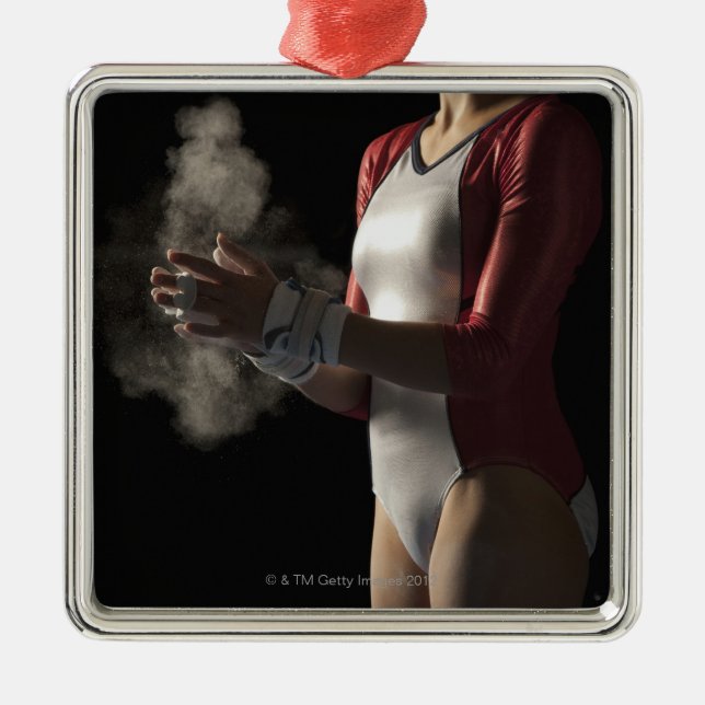 Gymnast 3 silbernes ornament (Vorne)