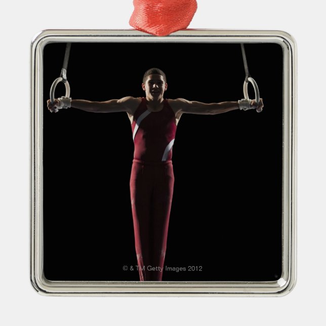 Gymnast 4 silbernes ornament (Vorne)