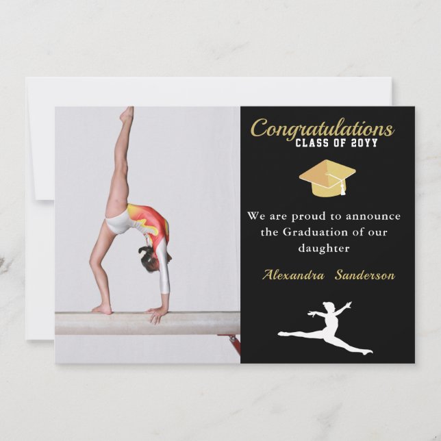 Gymnast Athlete Foto Abschluss Klasse 2022 Ankündigung (Vorderseite)