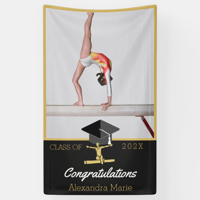 Gymnast Athlete gratulieren graduierten Foto Banner (Vertikal)