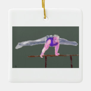 Gymnast auf der Bar Keramikornament