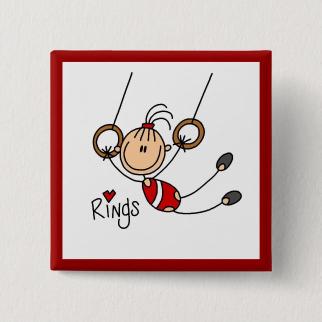 Gymnast auf Ringen Button (Vorderseite)