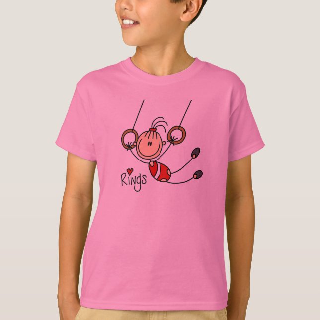 Gymnast auf Ringen T-Shirt (Vorderseite)