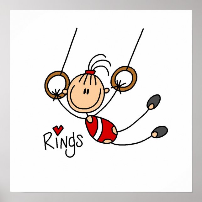 Gymnast auf Rings Poster (Vorne)